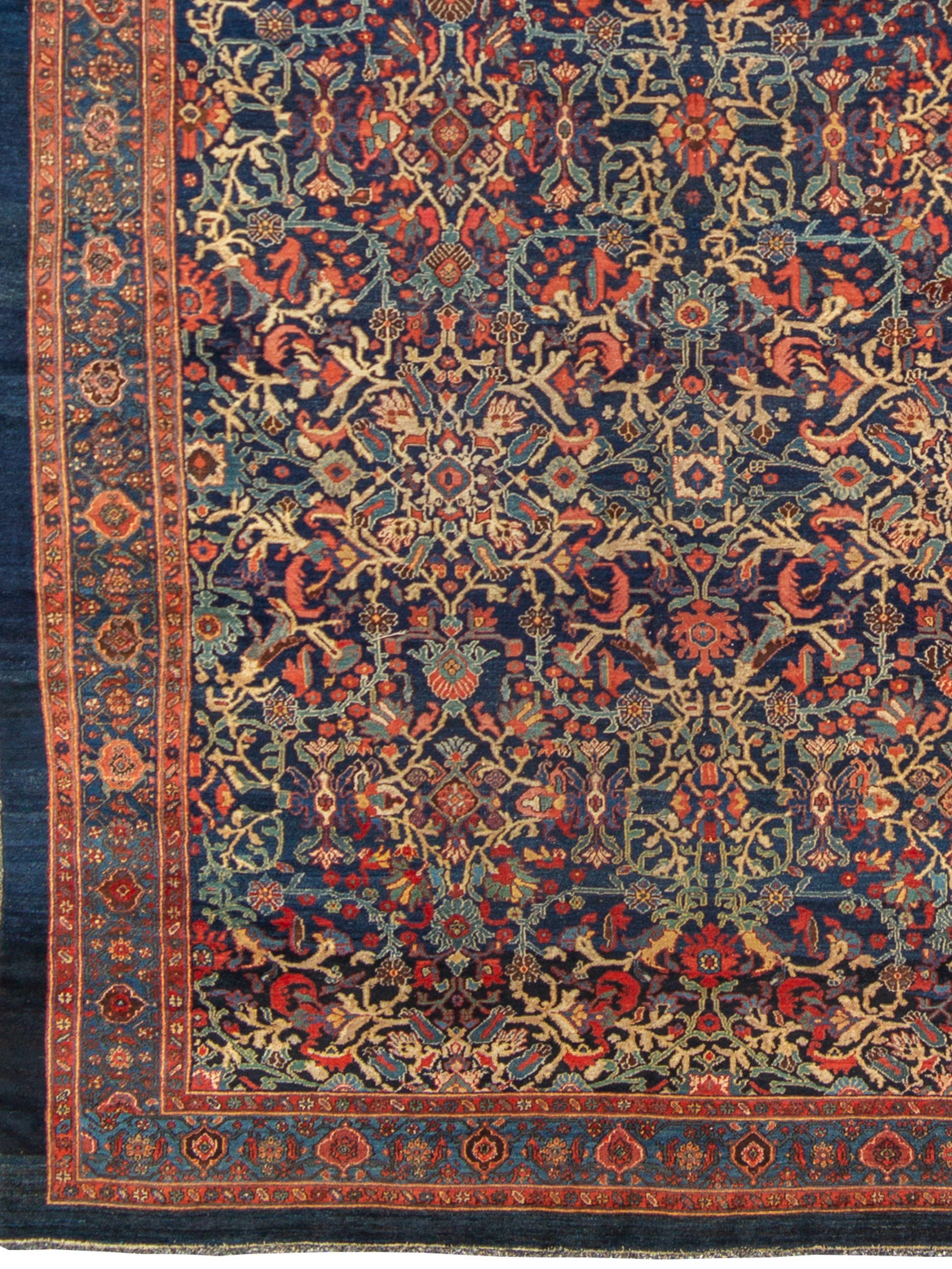 Hand-Knotted Large Hamadan carpet, c. 1900 For Sale