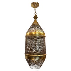 Large Hammered and Pierced Moroccan Lantern