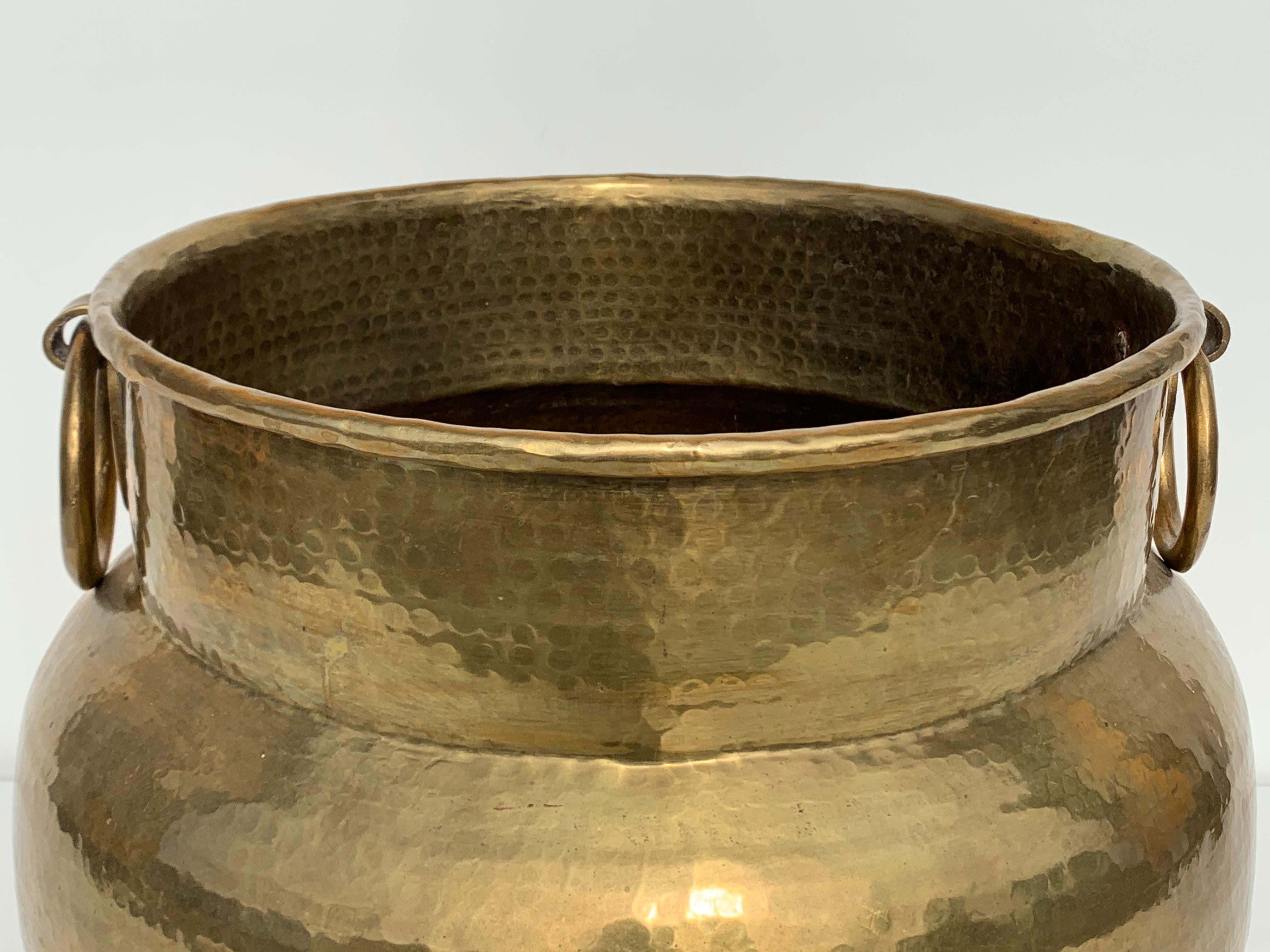 Anglo-Indian Large Hammered Brass Planter