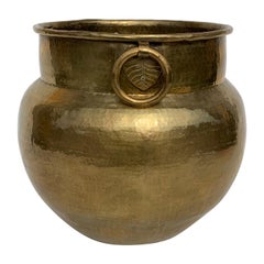 Large Hammered Brass Planter