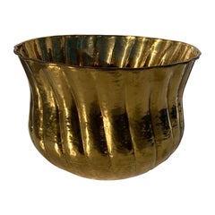 Large Hammered Brass Planter