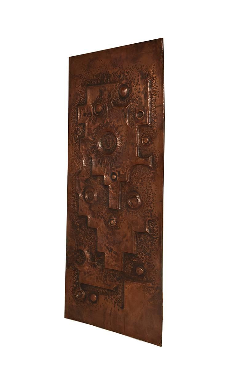Large wall sculpture, made from Hammered copper. Unsigned by Artist.
 