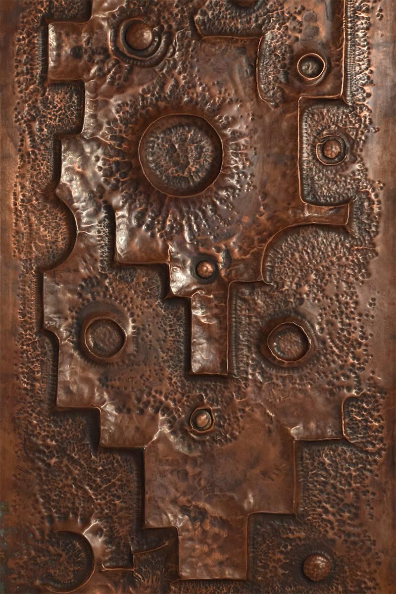 Late 20th Century Large copper brutalist Wall Sculpture, 1970s