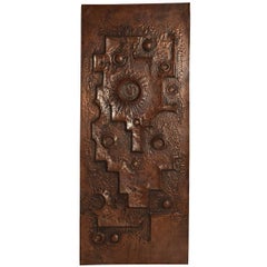 Large copper brutalist Wall Sculpture, 1970s