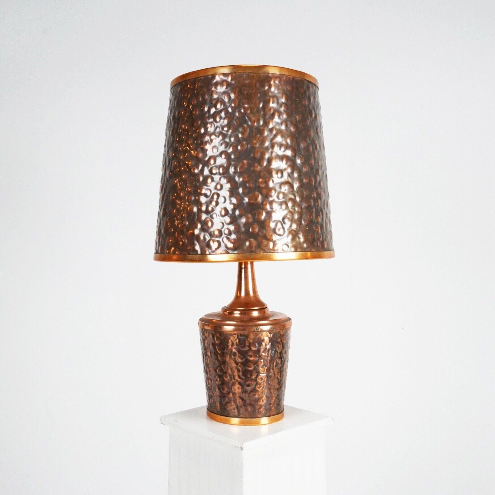 Large Hammered Copper Zambian African Table Lamp - Mid Century - Beaten Shade 5