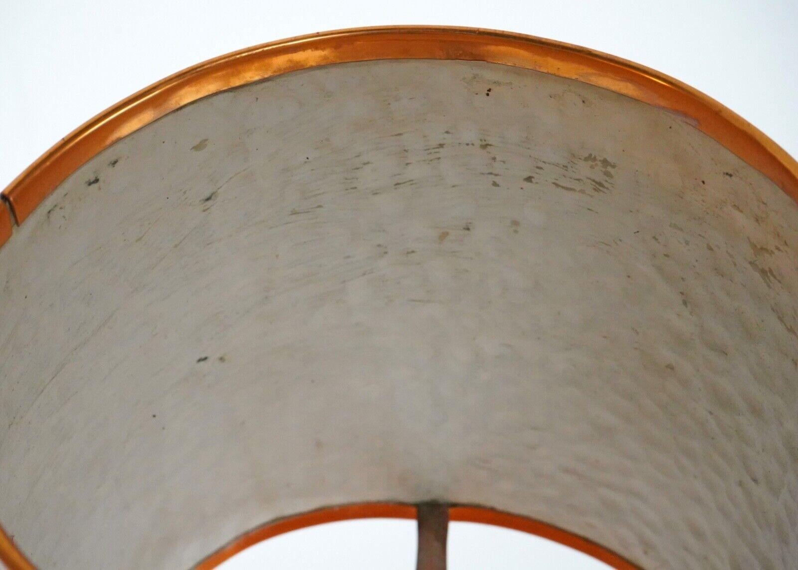 Large Hammered Copper Zambian African Table Lamp - Mid Century - Beaten Shade 1