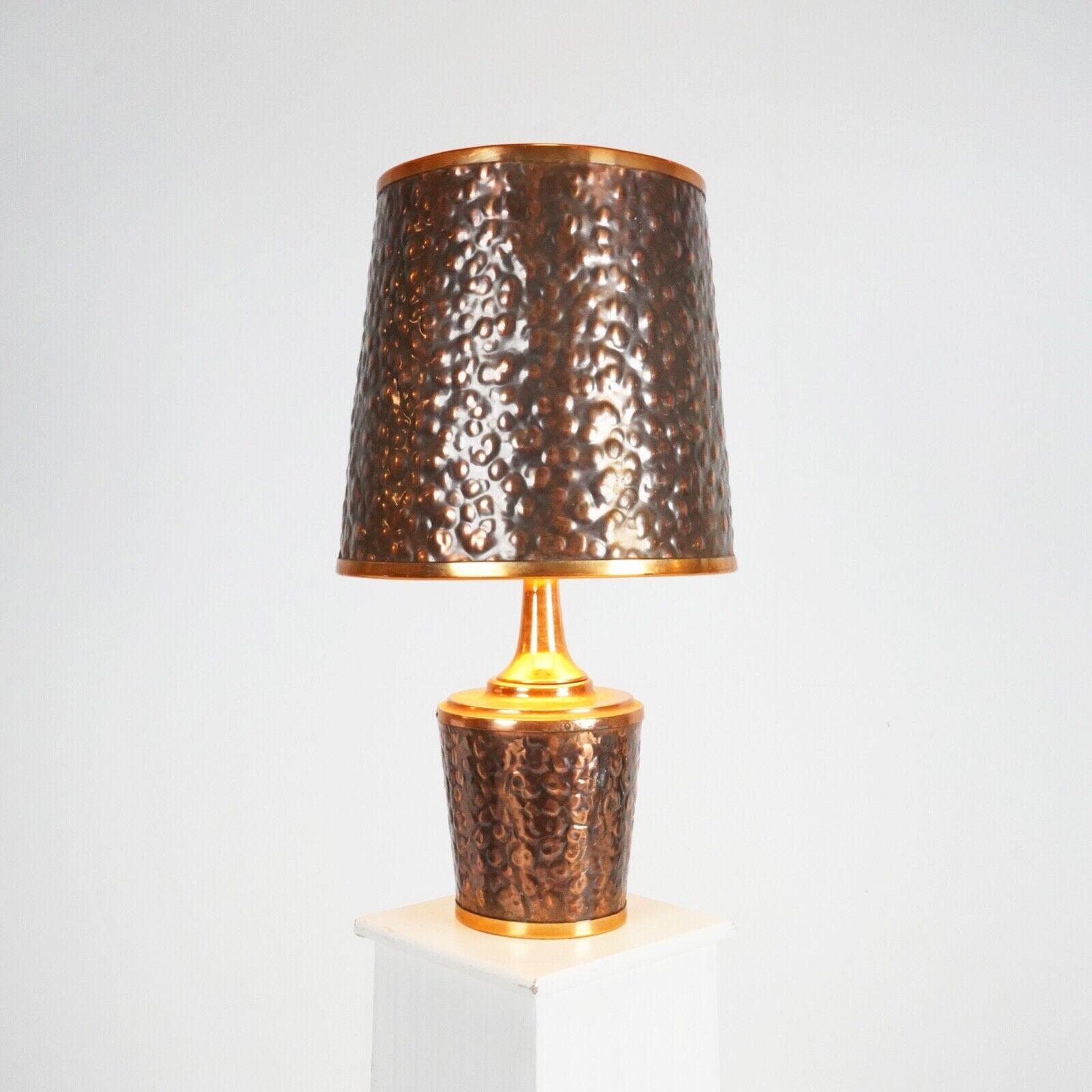 Large Hammered Copper Zambian African Table Lamp - Mid Century - Beaten Shade 4
