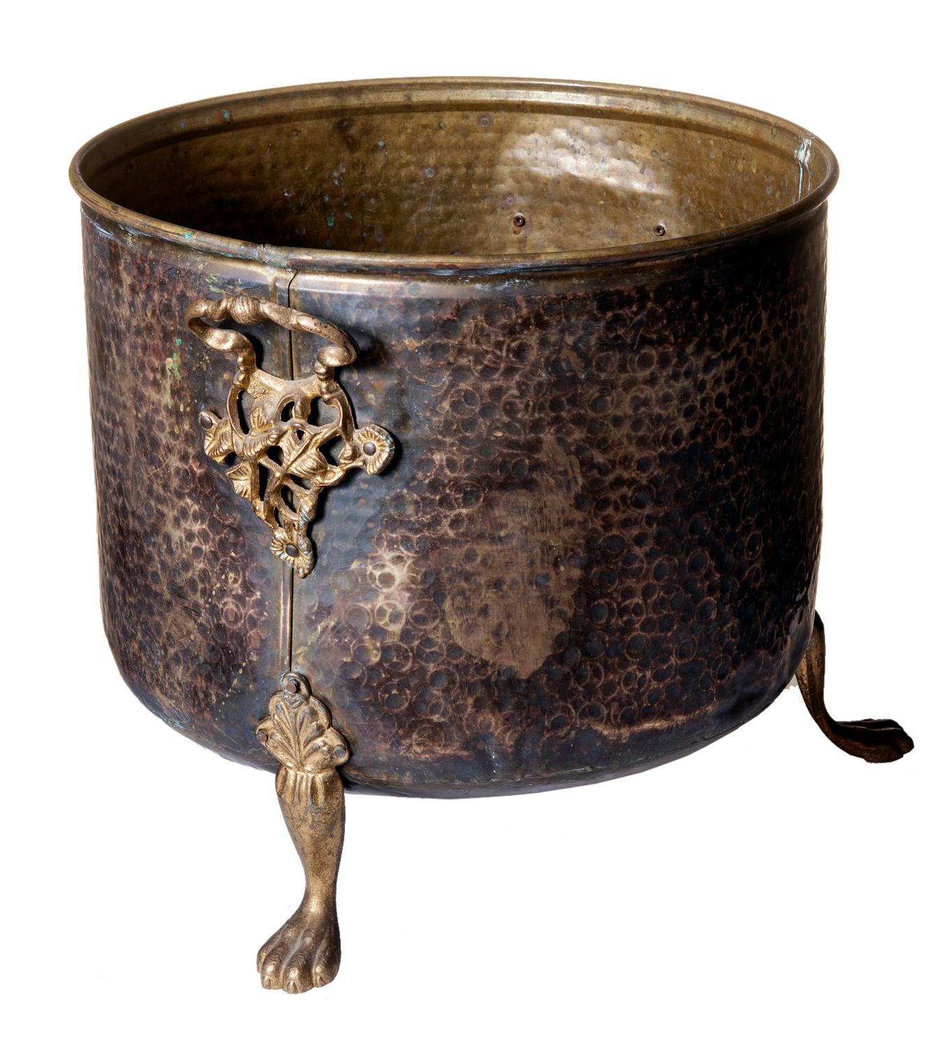 hammered copper planter