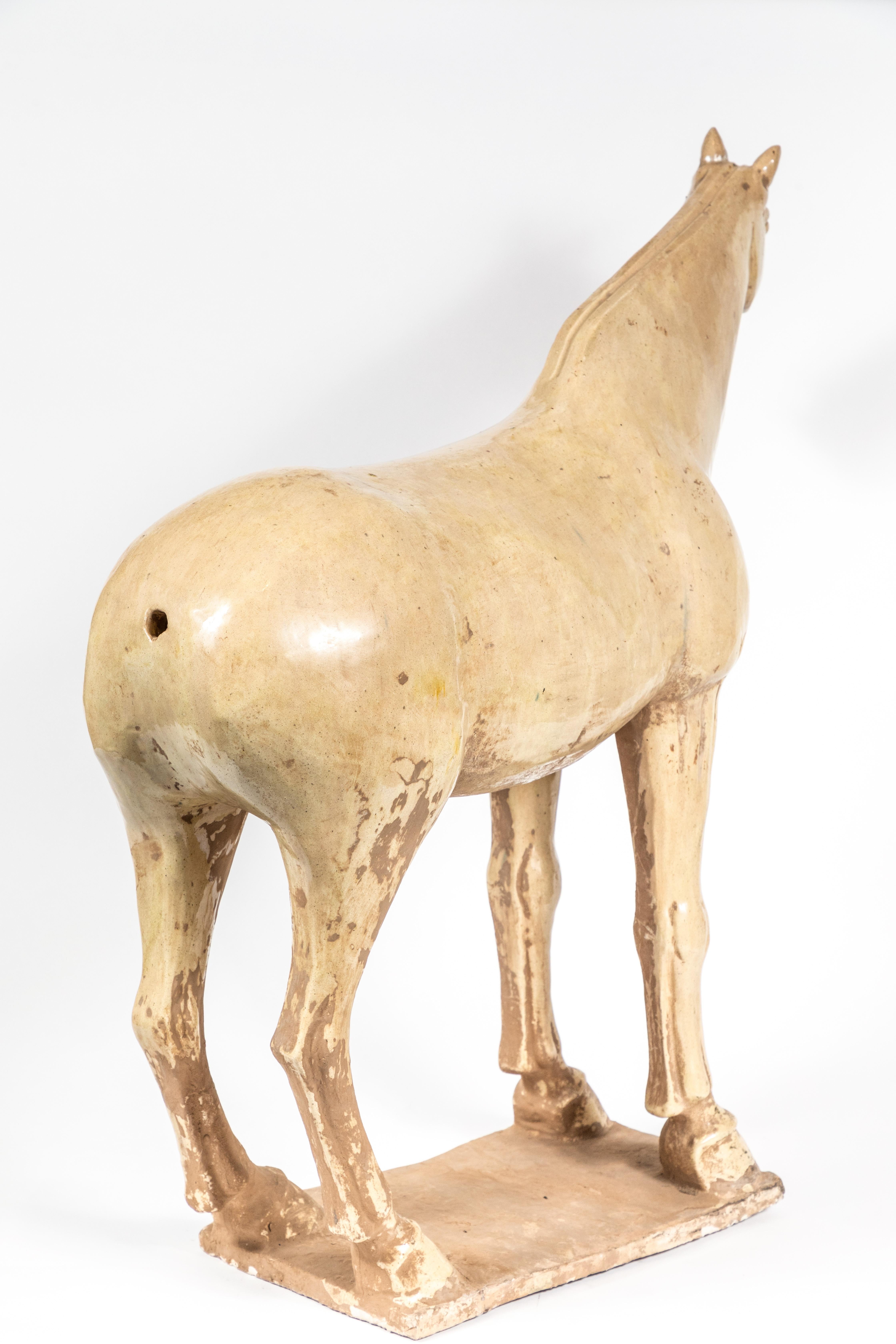 Late 20th Century Large, Han-Style Horse Sculpture For Sale