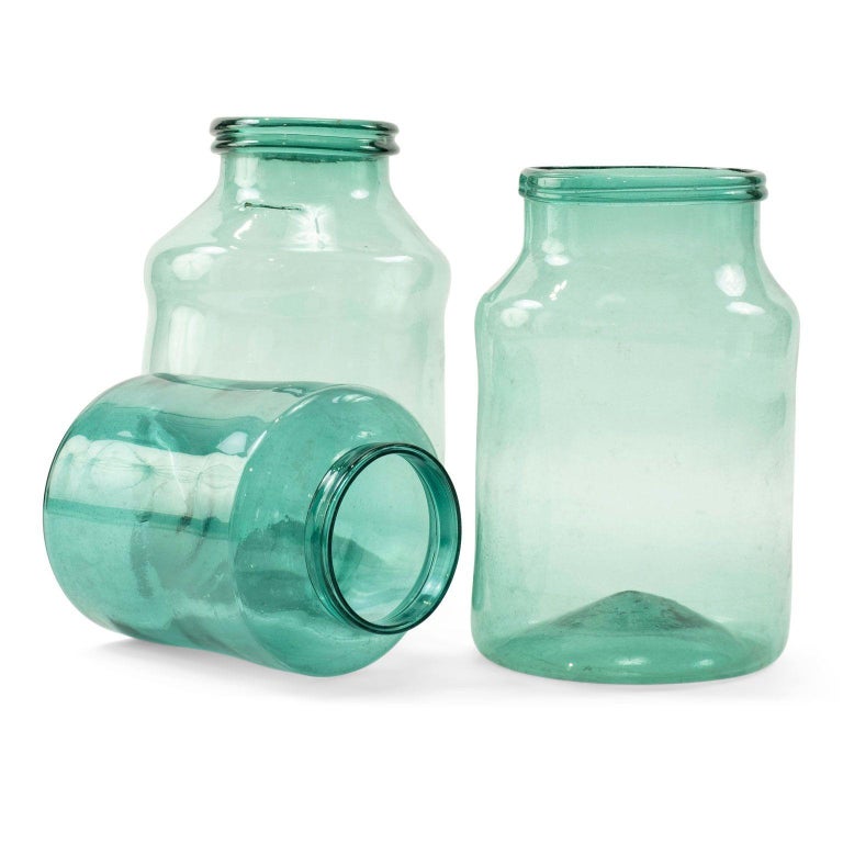 Large Hand Blown Antique Glass Jar For Sale at 1stDibs