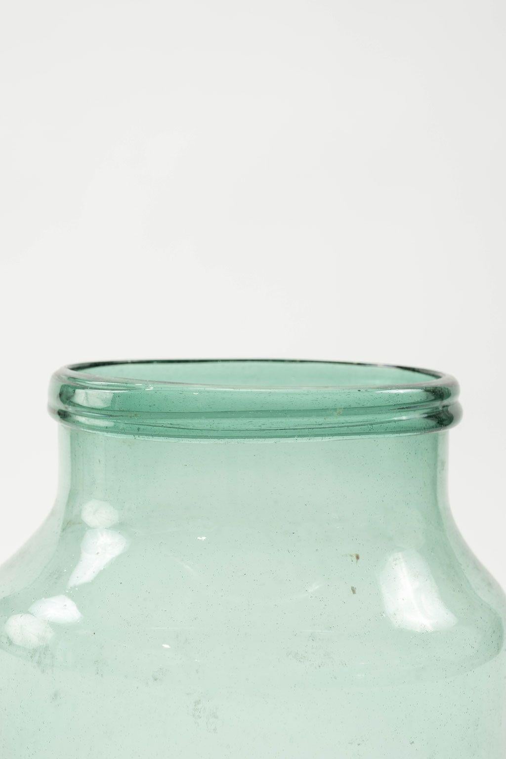 French Large Hand Blown Antique Glass Jar For Sale
