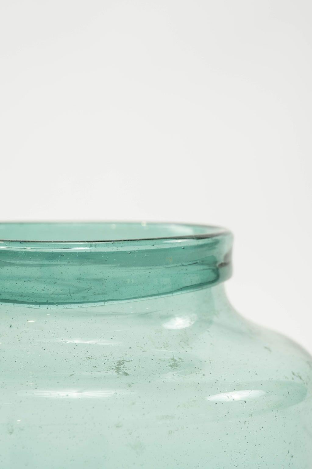 Hand-Crafted Large Hand Blown Antique Glass Jar For Sale