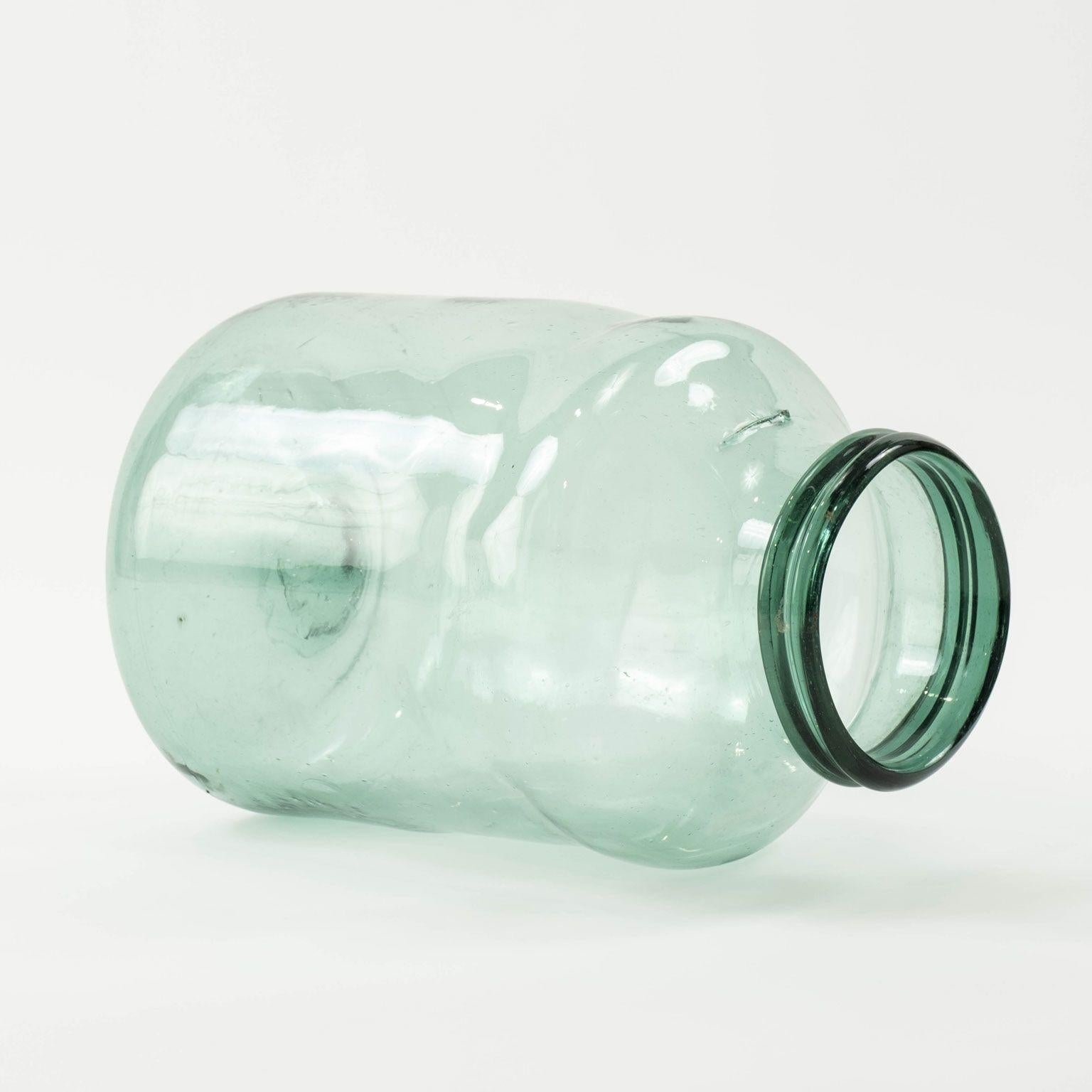 Hand-Crafted Large Hand-Blown Antique Glass Jar