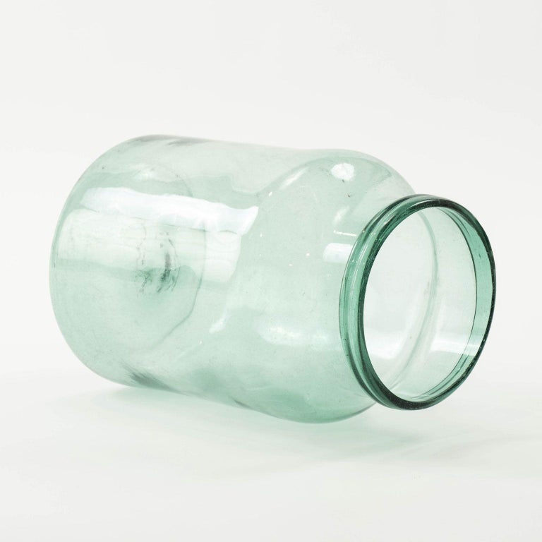 Large Hand Blown Antique Glass Jar For Sale at 1stDibs