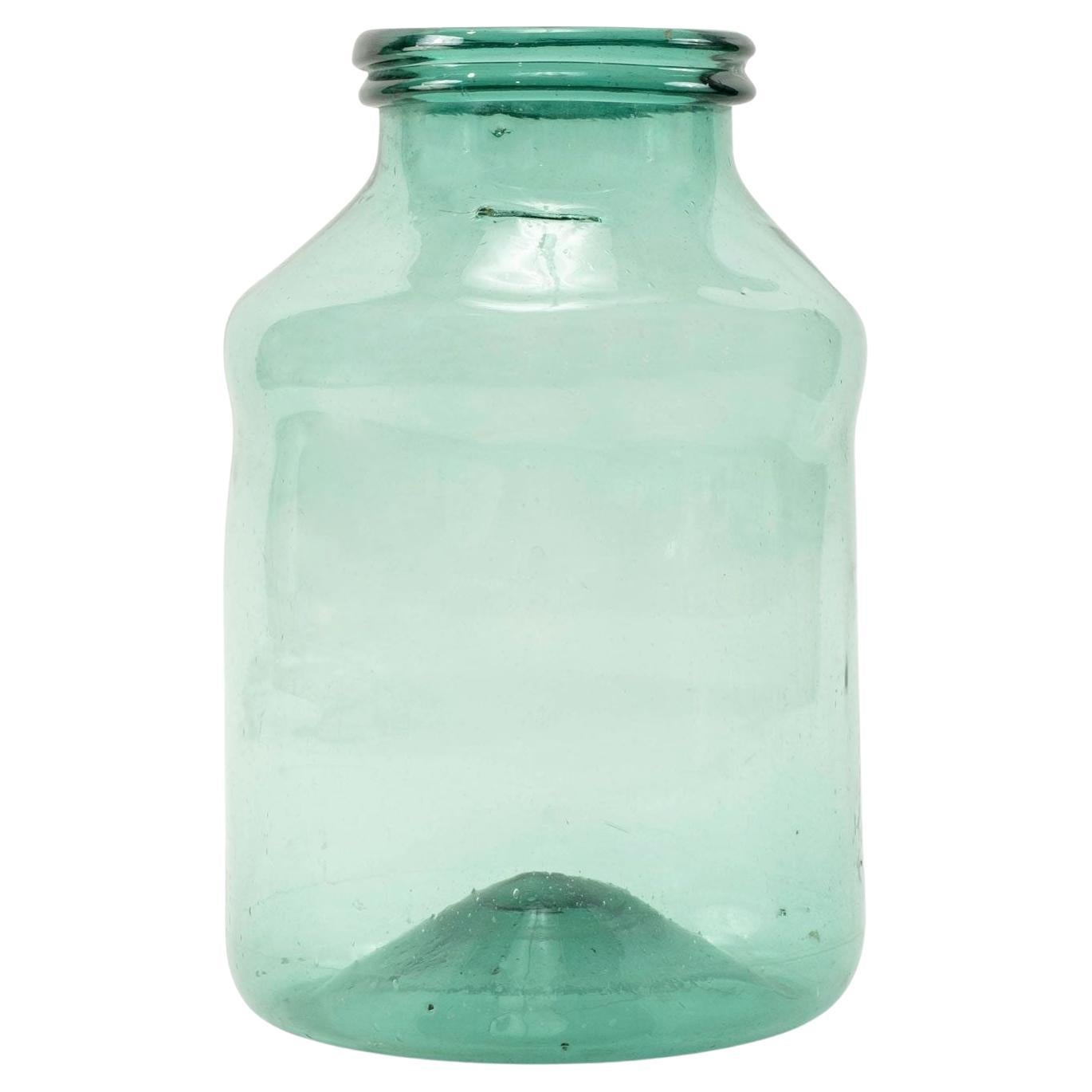 Large Hand-Blown Antique Glass Jar