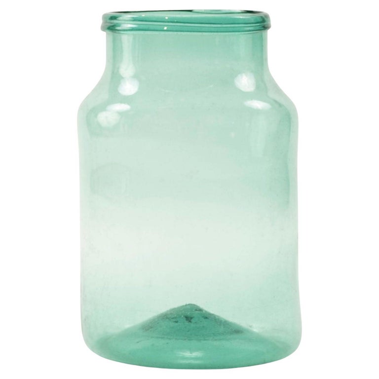 Large Hand Blown Antique Glass Jar For Sale at 1stDibs