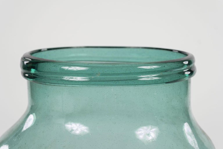 Large 19th Century Blown Glass Jar with Applied Ring Detail