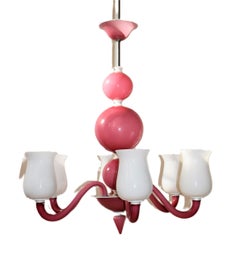 Large, hand-blown ceiling lamp by Gio Ponti for Paolo Venini, 1950s