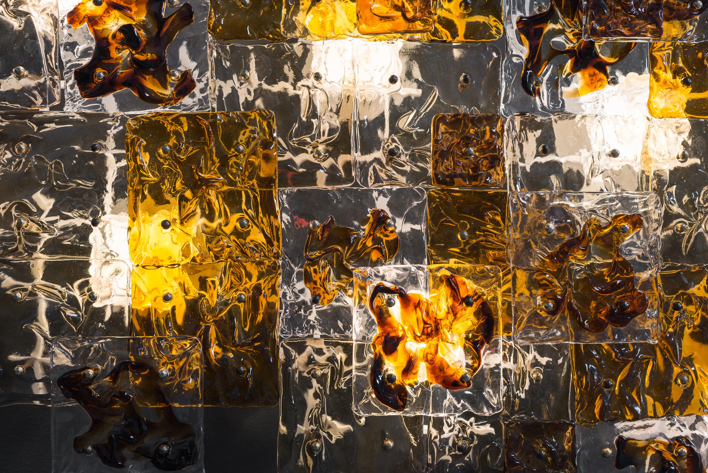 Other Large Hand-Blown Glass Patchwork Wall Sconce by Toni Zuccheri for Venini, 1970s For Sale