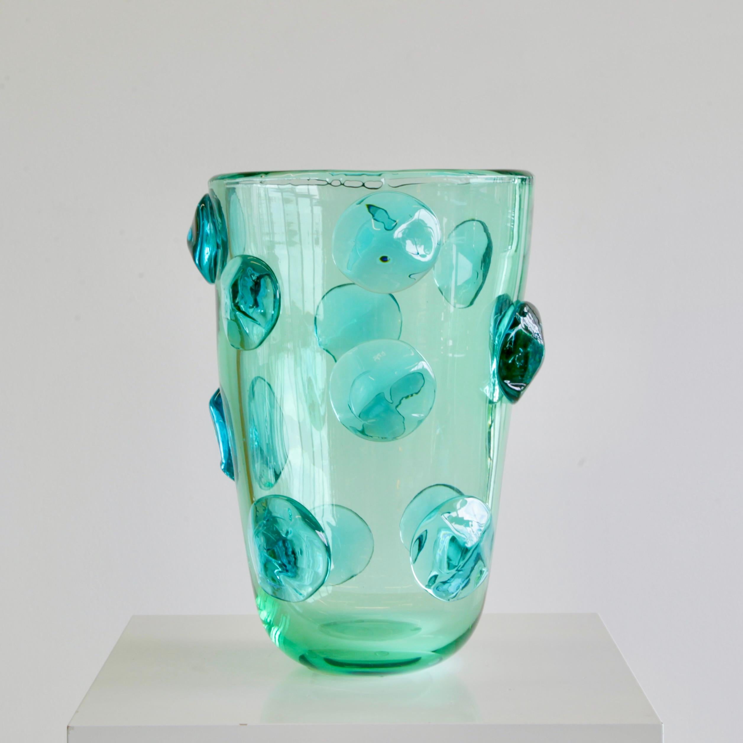 Modern Large hand-blown glass vase, Italy, Murano.