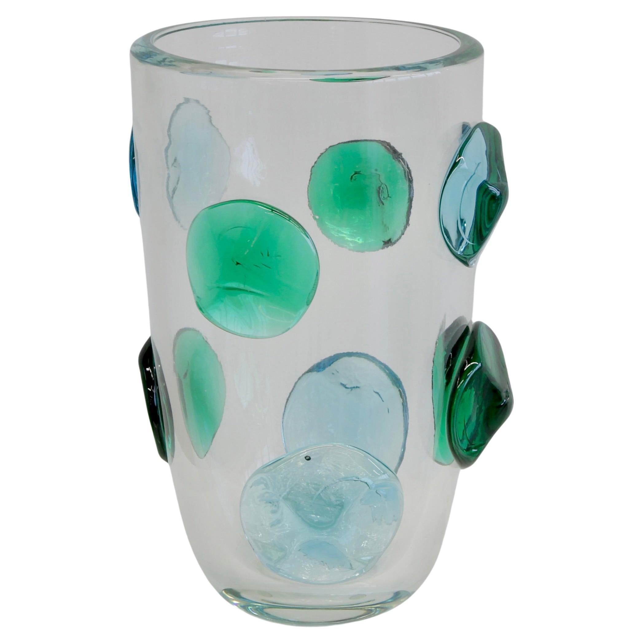 Große Vase aus mundgeblasenem Glas, Italien, Murano. im Angebot
