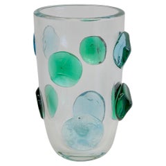 Vintage Large hand-blown glass vase, Italy, Murano.