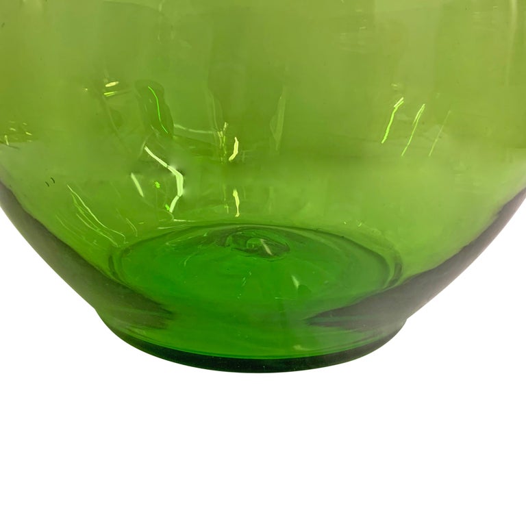 9-1/4 Hand-Blown Green Thick Glass 85-oz. Beverage Pitcher