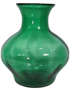 Large Hand Blown Mid Century Art Glass vase att. to Blenko