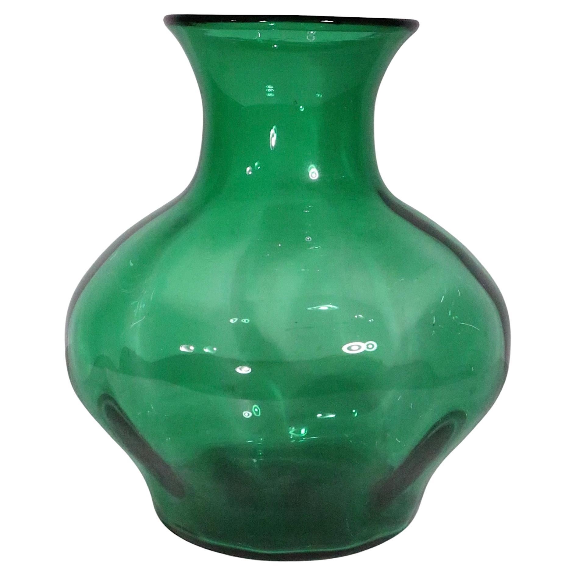 Grande vaso in vetro artistico soffiato a mano della metà del secolo scorso, att. a Blenko