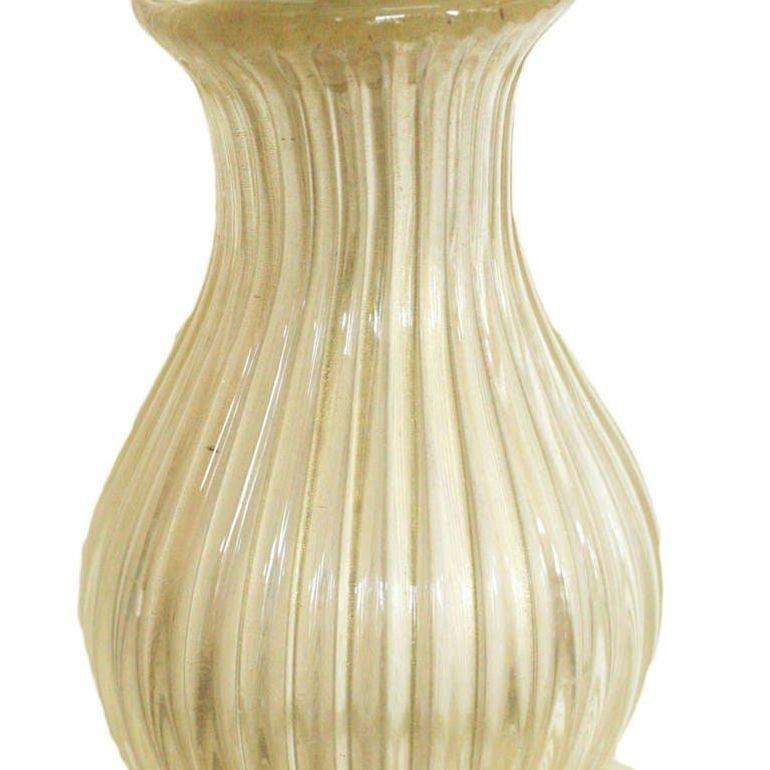 Milieu du XXe siècle Grande lampe de table en verre de Murano soufflé à la main de style Barovier en vente