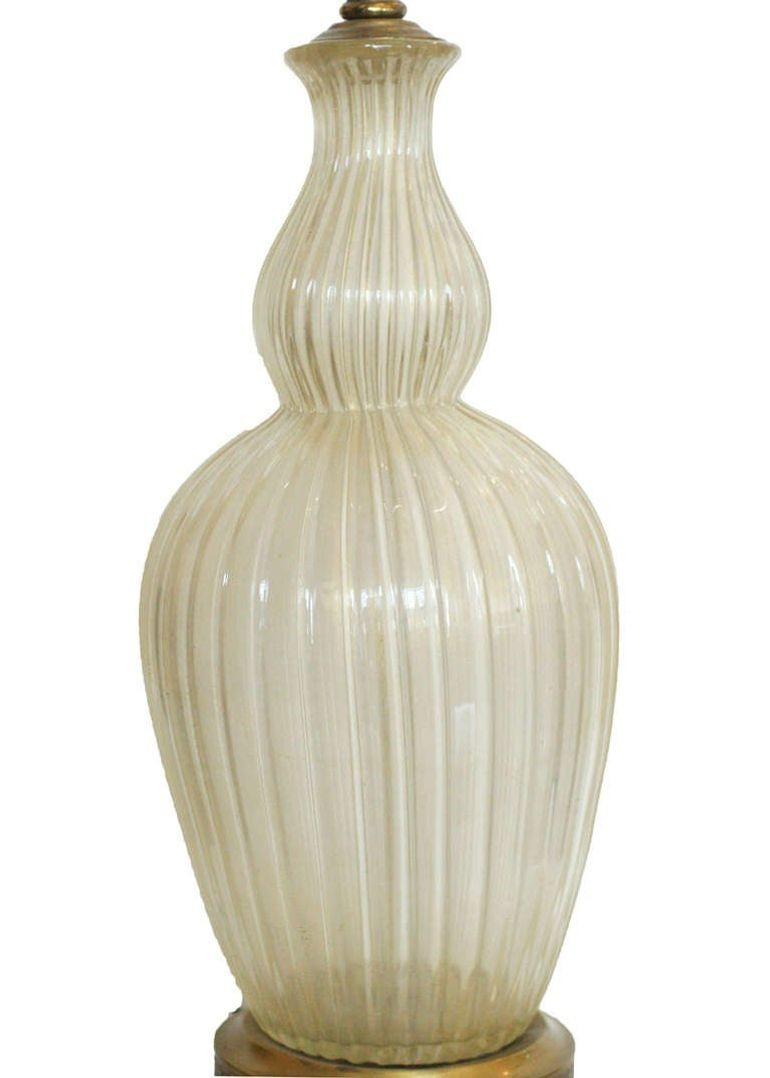 Grande lampe de table en verre de Murano soufflé à la main de style Barovier Excellent état - En vente à Van Nuys, CA