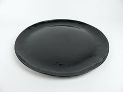 Large Hand Built Ceramic Platter in Black Gloss Glaze