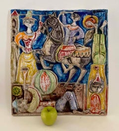 Large Hand-Built Giovanni de Simone Italy Circus Plaque
