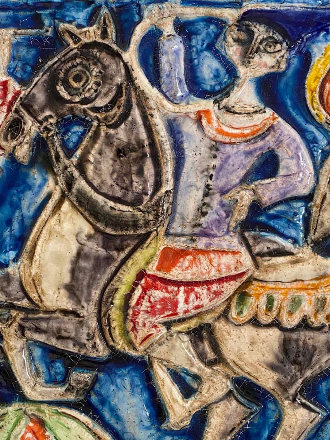 Mid-Century moderno Grande targa del circo Giovanni de Simone Italia costruita a mano in vendita