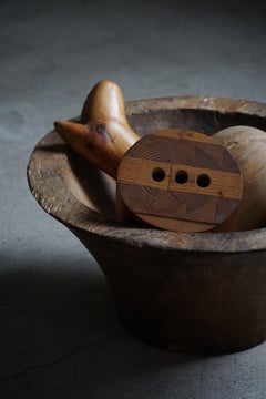 Large Hand-Carved African Wooden Bowl, Mid-20th Century
