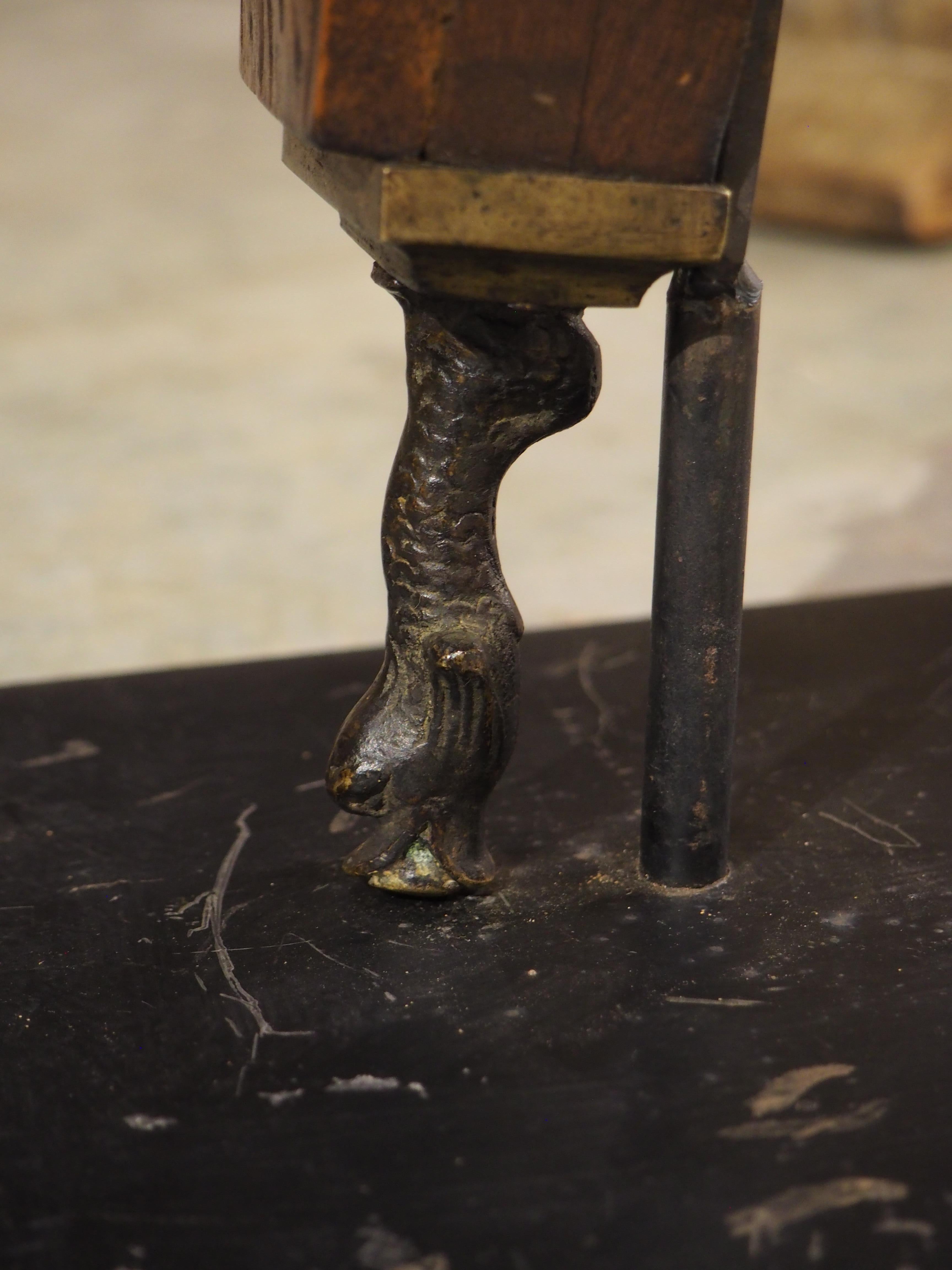 Large Hand Carved and Mounted Walnut Bellows from Florence, Italy, Circa 1850 For Sale 12