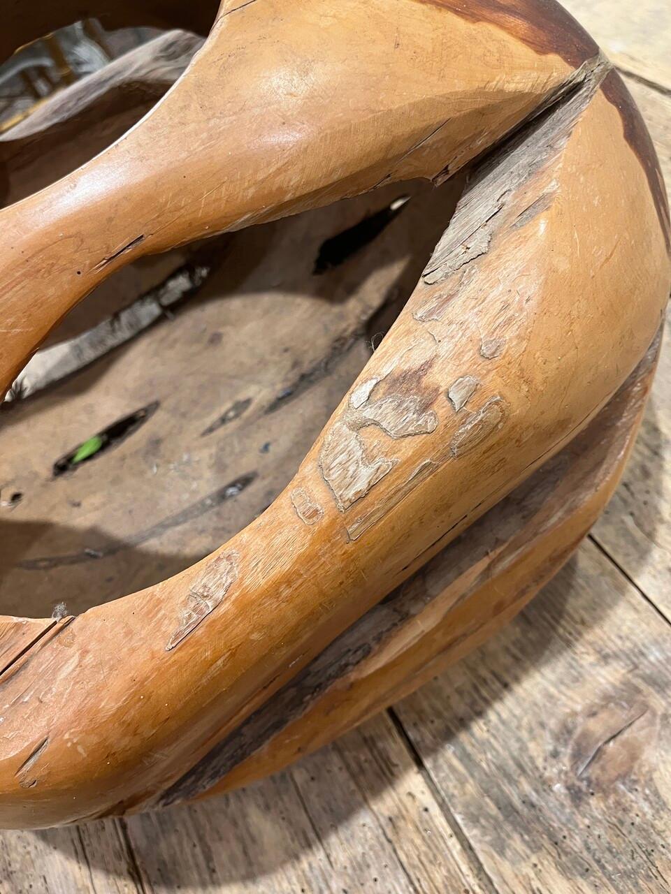 Grande sculpture sphère de racines de ronce sculptée et polie à la main en vente 1