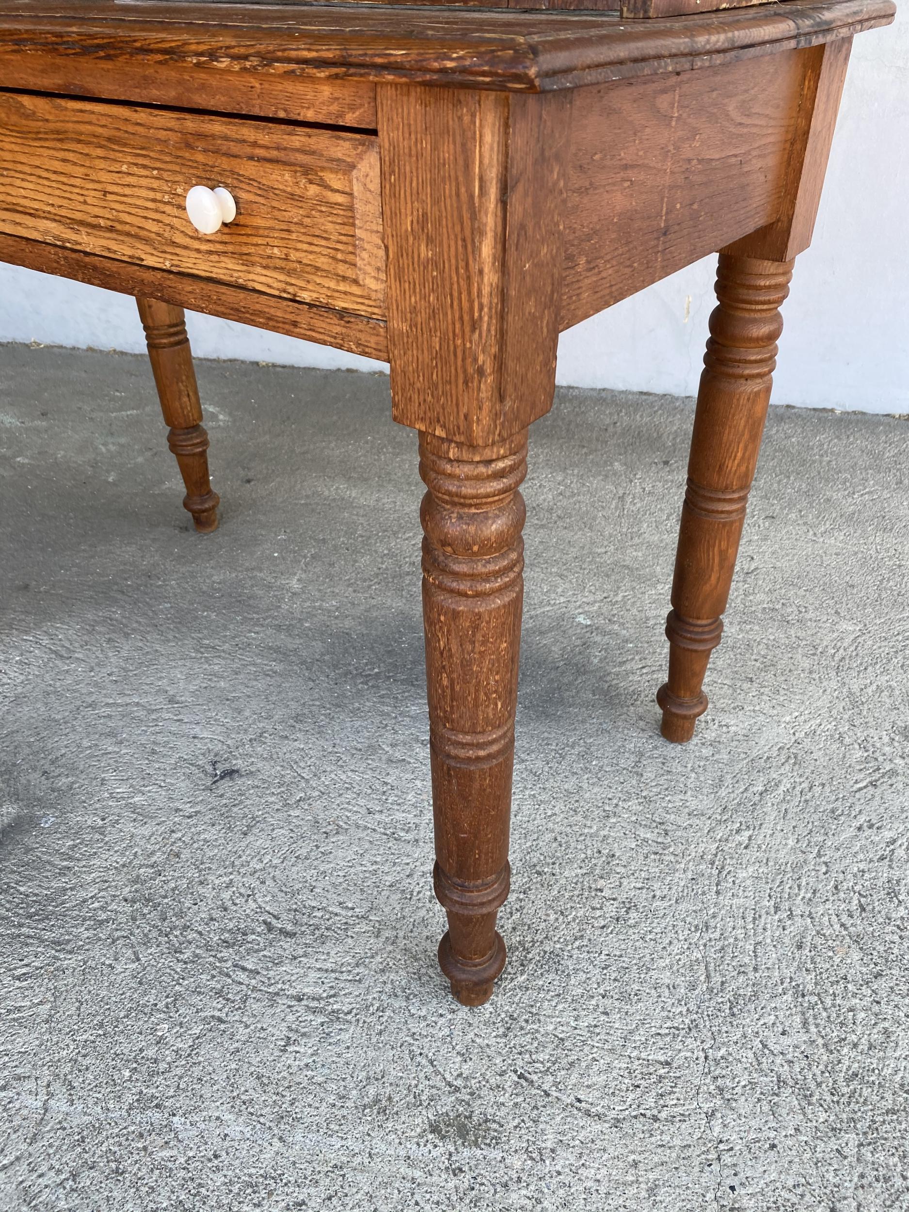 Large Hand Carved Antique Edwardian Secretary Desk 2