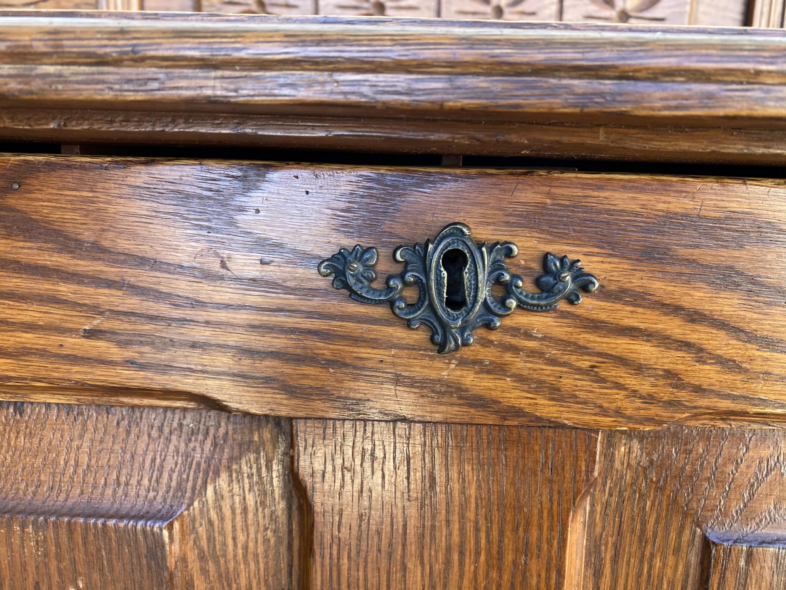 Large Hand Carved Antique Edwardian Secretary Desk 4