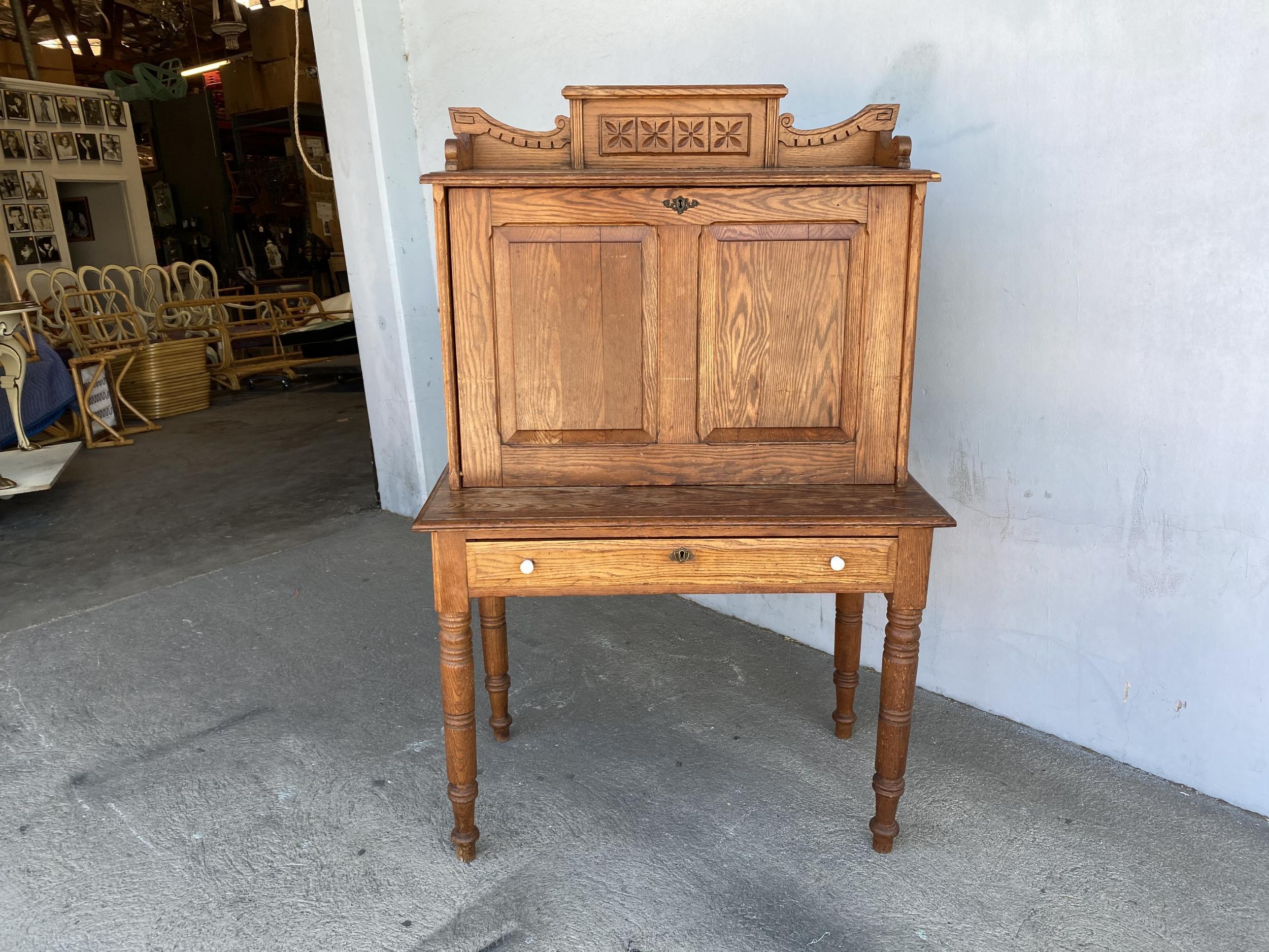 antique desk with fold down front
