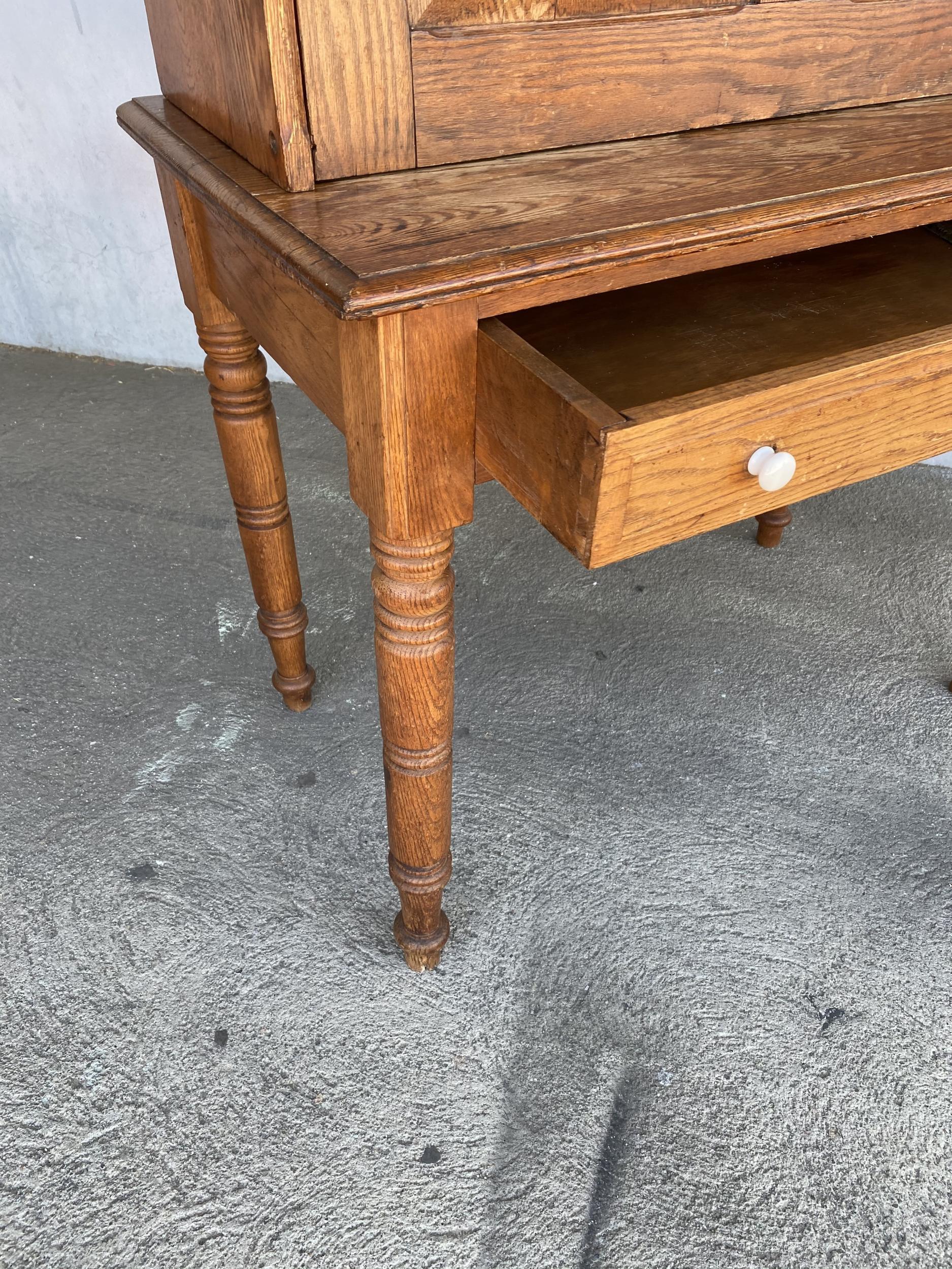 Early 20th Century Large Hand Carved Antique Edwardian Secretary Desk