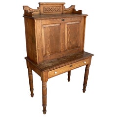 Large Hand Carved Antique Edwardian Secretary Desk