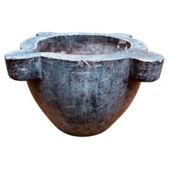 Large Hand-Carved Arduin Stone Mortar, Southern Netherlands, 17th/18th Century