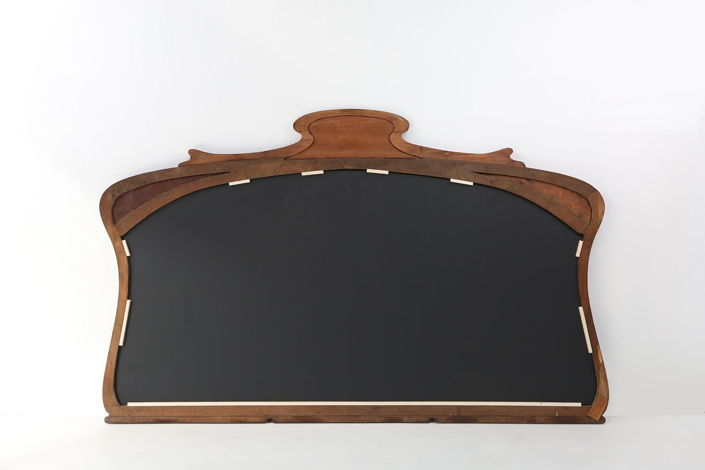 Grand miroir de cheminée Art nouveau sculpté à la main, France, vers 1910 en vente 6
