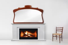 Großer handgeschnitzter Jugendstil-Kaminspiegel, Frankreich um 1910