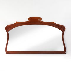 Large hand carved Art Nouveau chimney mirror, France ca. 1910
