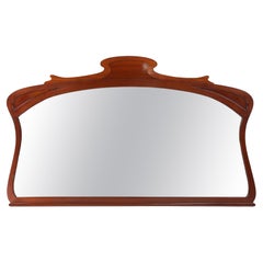 Large hand carved Art Nouveau chimney mirror, France ca. 1910
