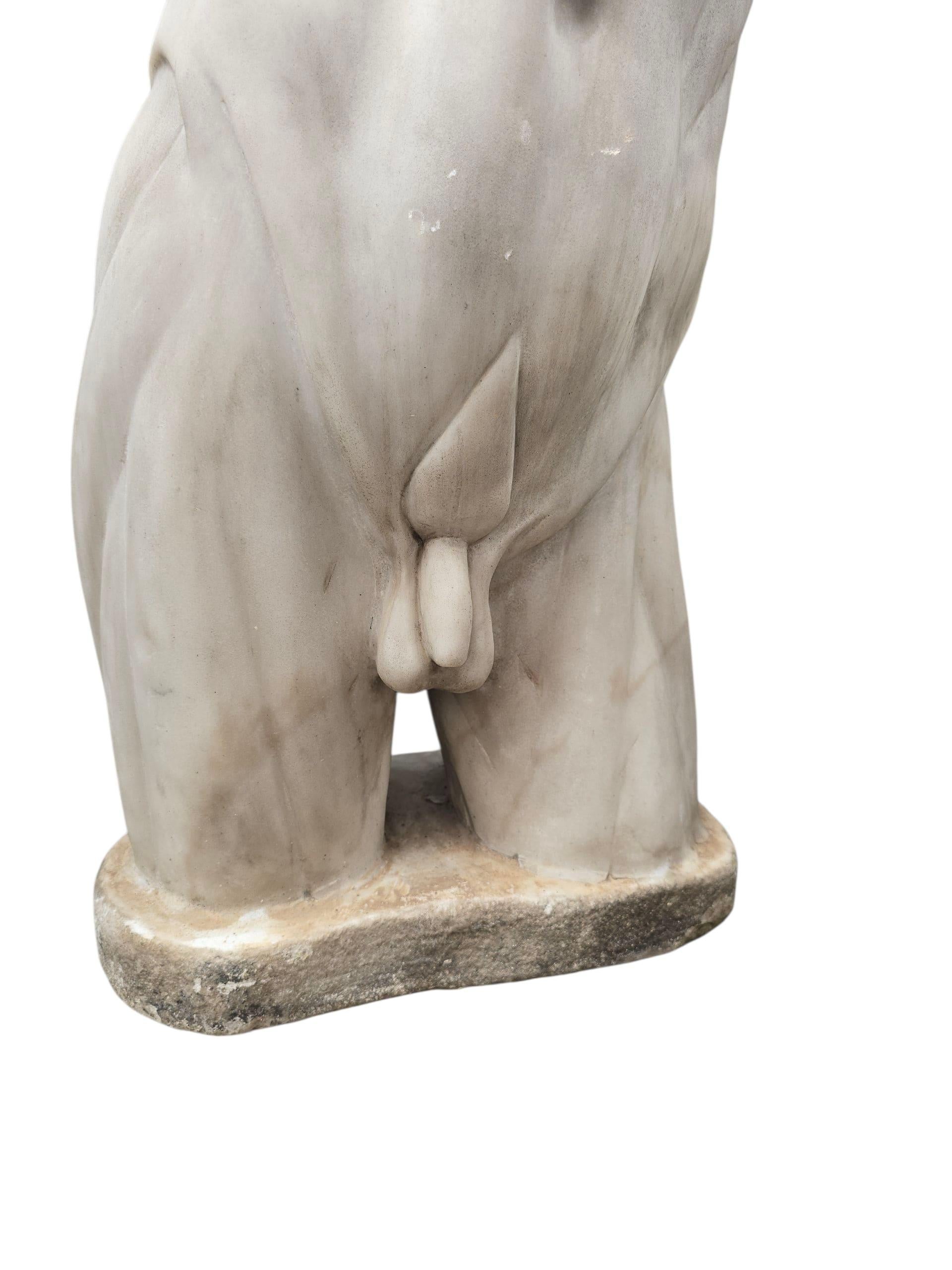 Große handgeschnitzte anatomische Büste aus Carrara-Marmor, Italien im Zustand „Gut“ im Angebot in Madrid, ES