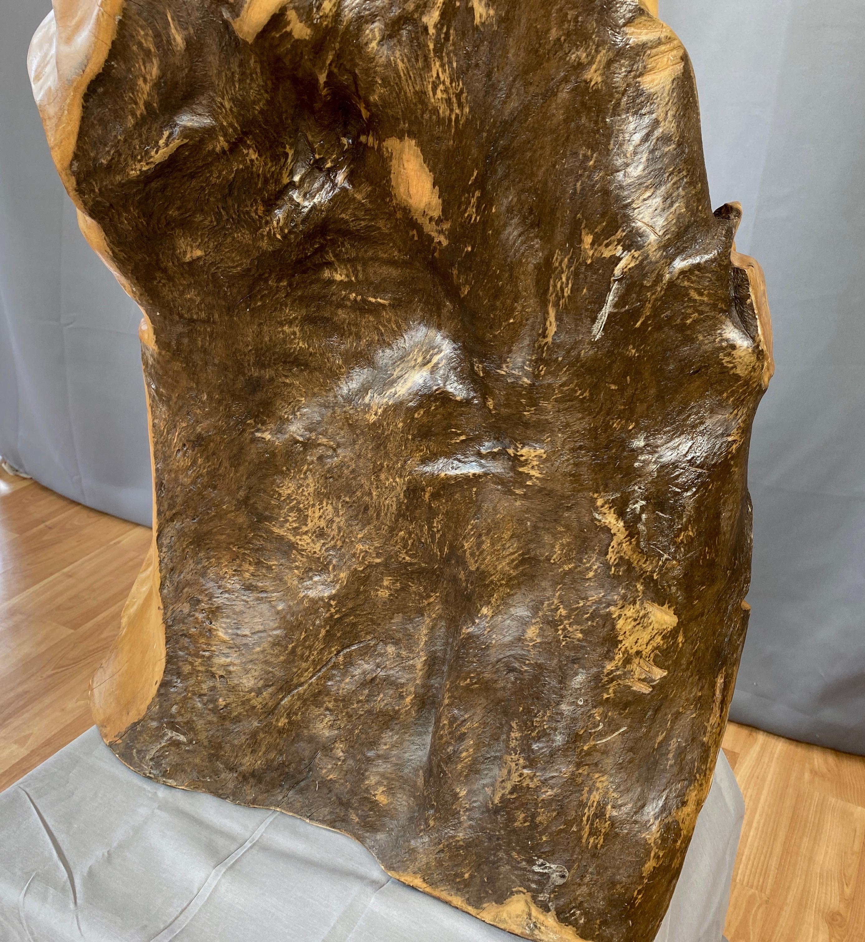 Large Hand-Carved Cypress Knee Figural Sculpture After Botticelli's Venus, 1970s For Sale 10