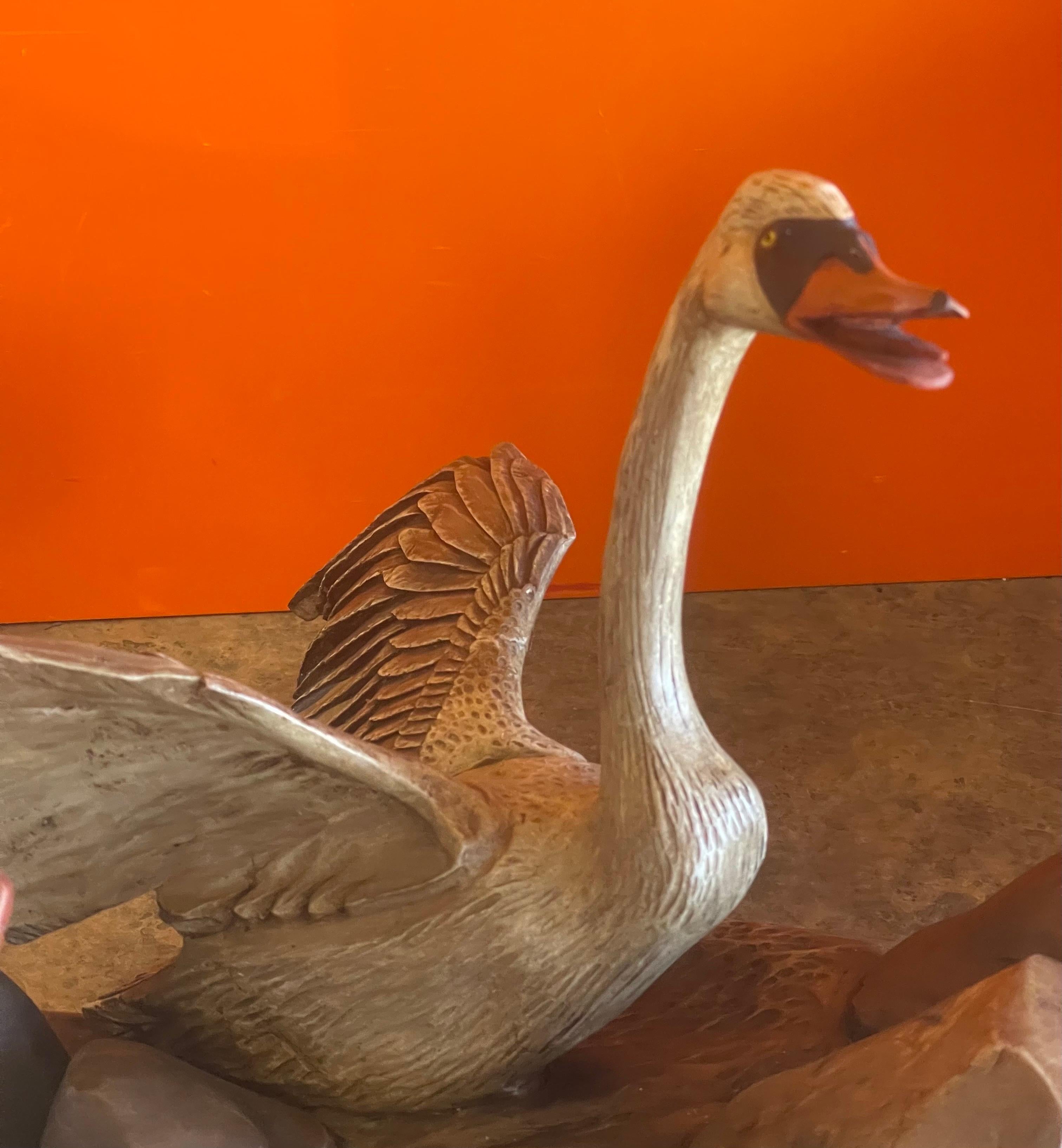 Large Hand Carved Duck Sculpture by Miguel Ruelas For Sale 6